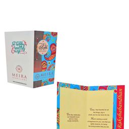 MEIRA JEWELLERY Designer Rakhi With Roli Chawal & Greeting Card image 3