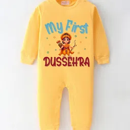 BLUSHES Infants My First Dussehra Printed Pure Cotton Romper-picture-33