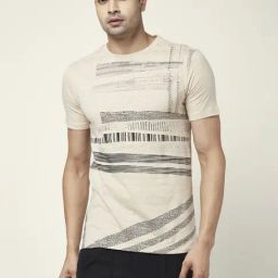 7 Alt by Pantaloons Beige Cotton Slim Fit Printed T-Shirt-image-51