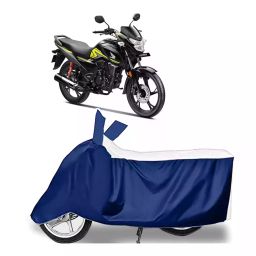 Auto Pearl Bike Cover for Honda SP 125 (White & Blue)-image-89