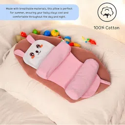 VoiDrop Kids Pink & White Pure Cotton Sleep Pillow-21