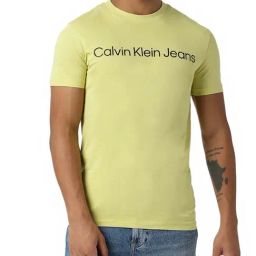 Calvin Klein Jeans Yellow Sand Logo Slim Fit T-Shirt-image-14
