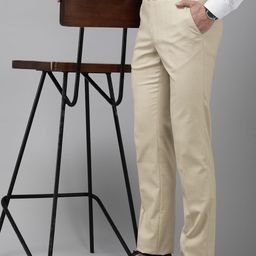 Van Heusen Men Self Design Textured Slim Fit Formal Trousers-image-93