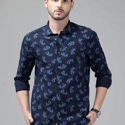 Blackberrys Men Slim Fit Floral Pure Cotton Casual Shirt-image-94