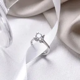 Joker & Witch Arora Square Cut Silver Solitaire Ring-image-6