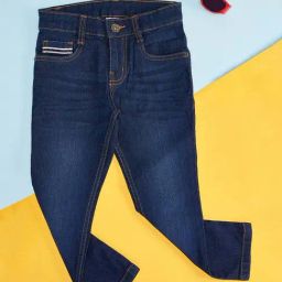 Pantaloons Junior Blue Cotton Tapered Fit Jeans-image-14