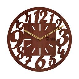 12 fox Coffee Brown Wooden Analogue Wall Clock-image-98