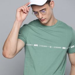 Kook N Keech Marvel Men Green & White Pure Cotton Printed T-shirt-image-17