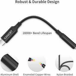 Kanget [Apple MFi Certified] USB C to 3.5mm Headphone Jack, Hi-Res DAC Type C to Audio Adapter Cable Compatible with Pixel 2/2XL/3/3XL, OnePIus 7/8/9 Pro, Samsung S21/S20(Black) image 5