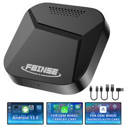 FBINSE Android 13 Carplay AI Box,AI Box Carplay Video Streaming for Car with Wired Carplay/Android Auto,8+128GB,8-Core,Support/TF/4G image 1