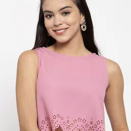 KASSUALLY Women Solid Cut Out Sleeveless Crop Top-picture-15