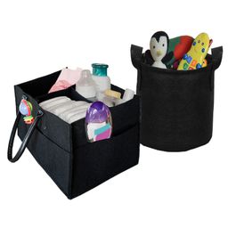 HIPPO Felt Diaper and Storage Bag Combo - Black-11