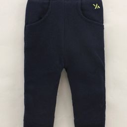 Yellow Apple Fleece and Woolen Full Length Solid Color Lounge Pant - Navy Blue-image-2