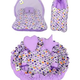 Toddylon Baby Bedding for New Born Mosquito Net Bed Sleeping Bag & Reversible Baby Nest Tub Bed -  Purple-14