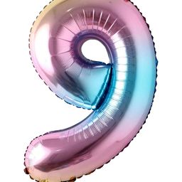 Shopperskart Nine Number Helium Foil Balloon - Length 32 cm-image-71
