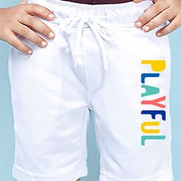 NUSYL Playful Printed Shorts -White-image-31