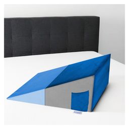 Sleepsia Premium Fabric Orthopedic Memory Foam Bed Wedge Incline Pillow provides support for neck and back pain (Blue/Grey - Gel Infused)-30