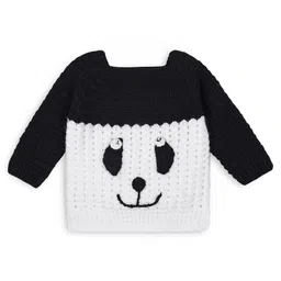 Windrop Solutions Wool Full Sleeves Crochet Face Detailed Sweater - White-picture-22