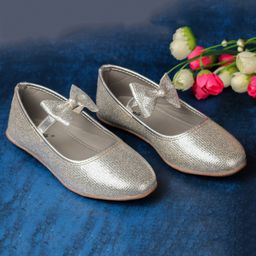 Boyz n Galz Shimmer Bow Applique Detailed Ballerinas - Silver-image-49