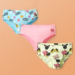 Pine Kids Interlock Knit Panties With Minnie Mouse Family Print Pack Of 3 - Light Blue Pink & Yellow-image-30