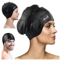 JD FRESH Silicone Swimming Cap - Black-72