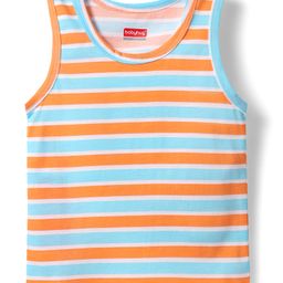 Babyhug 100% Cotton Single Jersey Knit Sando With Stripes - Orange-image-57