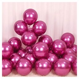 Bubble Trouble Metallic Chrome Balloons With Shiny Surface Pink - Pack of 30-image-7