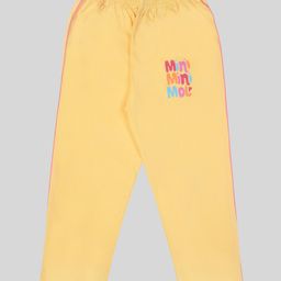 Kiwi 100% Cotton Knit Mini Mini Mol Text Printed Diaper Leggings - Yellow-image-80