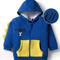 Mark & Mia Full Sleeves Sweat Jacket With Text Print & Kangaroo Pockets - Navy Blue-picture-46