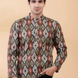 Shiv Leela Men Ethnic Motifs Printed Indie Prints Kurta-picture-39