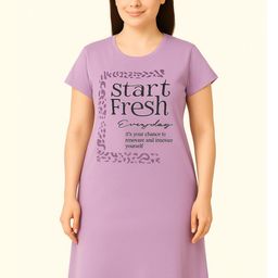 AWIBE Purple Pure Cotton Nightdress-image-96