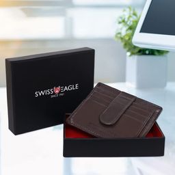 Swiss Eagle Men Textured Leather Envelope-image-4