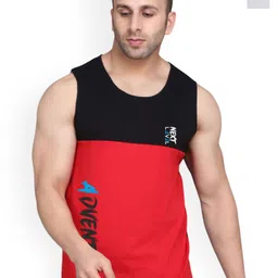SLOWLORIS Pack Of 2 Printed Round Neck Cotton Gym Vests-picture-12
