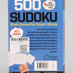 wonder house books 500 Sudoku Brain Game For Smart Minds Combination of 4 Difficult Levels - English image 5
