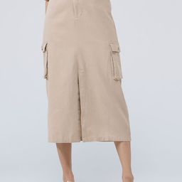 20Dresses High Waist Front Slit Cargo Midi Skirt-image-29