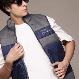 Roadster The Lifestyle Co. Colourblocked Gilet Padded Jacket-picture-52