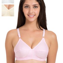 Souminie Pack of 3 Pure Cotton Non Padded Full Coverage U Back Bra-picture-28
