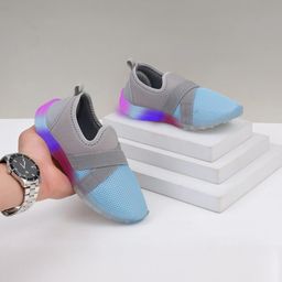 PU-PINE Unisex A pair of round toe blue sneakers-image-65