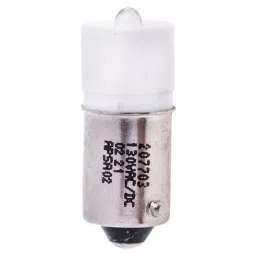 RS PRO LED Indicator Lamp, BA9s, White, Single Chip, 10 mm dia 130 V AC 207703-46