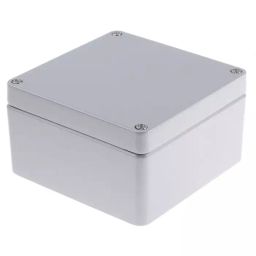 RS PRO Grey Die Cast Aluminium Enclosure, IP66, Grey Lid, 160 x 160 x 91 mm Model No 7609005-39