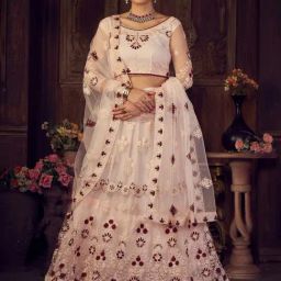 Atsevam Pink Embroidered Semi-Stitched Lehenga Choli Set With Dupatta-picture-41