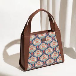 ZOUK Kovil Blue Trapezia Blue Printed Tote Bag-image-3