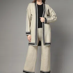 Mafadeny Embroidered Top With Trousers & Shrug Co-Ords-picture-47