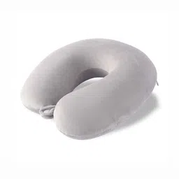 Aura Grey Memory Foam Filled Cotton Travel Pillow-2