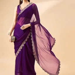ROOP SUNDARI SAREES Sequinned Pure Chiffon Saree-picture-56