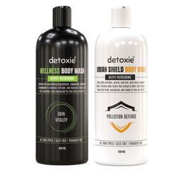 Detoxie Set Of 2 Urban Shield & Wellness Body Wash With Loofah - 500 ml Each-37