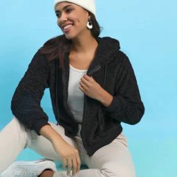 Campus Sutra Black Cotton Self Pattern Sweatshirt-picture-14