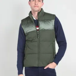 U.S. Polo Assn. Denim Co. Olive Regular Fit Colour Block Jacket-picture-10
