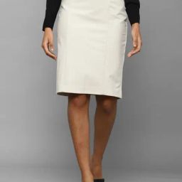 Allen Solly Cream Pencil Skirt-image-2