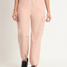 Vividartsy Pink Mid Rise Parachute Joggers-image-52